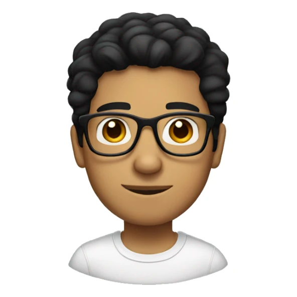 latino Guy with medium black hair and square glasses  sticker