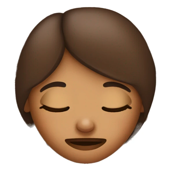 Girl sleep in bed with brown pillow sticker
