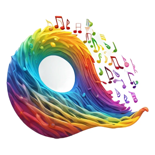 My Wave in Music 3D sharp Ligtfull Abstract Emoji sticker