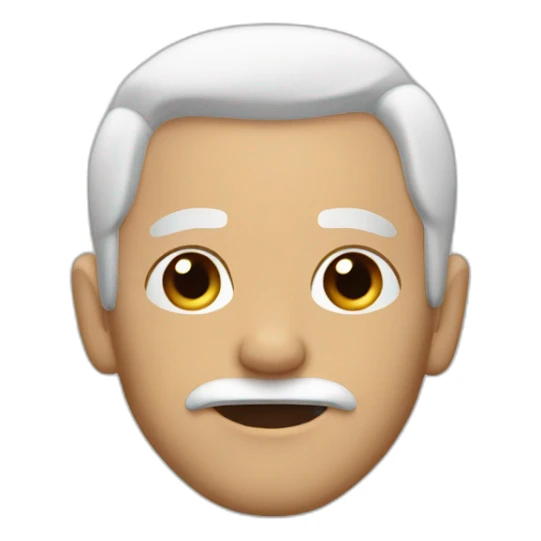 men with white hair and a black septum and stretch on his ears sticker