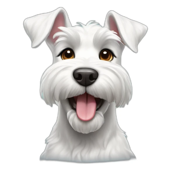 Cute White Schnauzer with tongue out smiling sticker