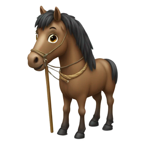 Horse with cane and fur coat sticker