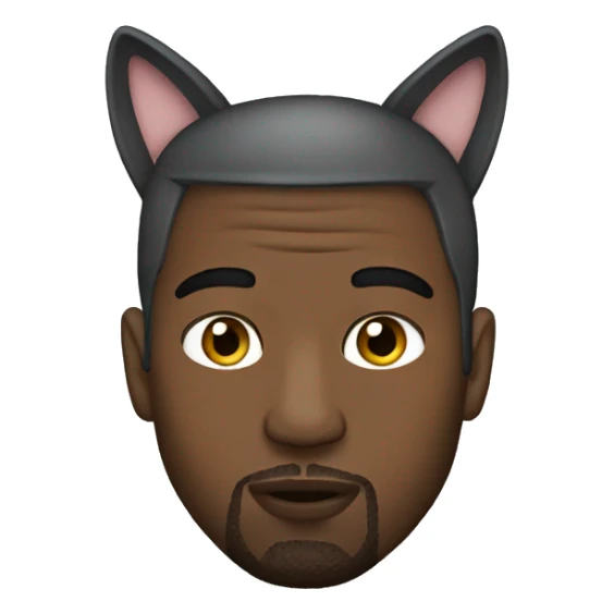 kanye west wearing cat ears sticker