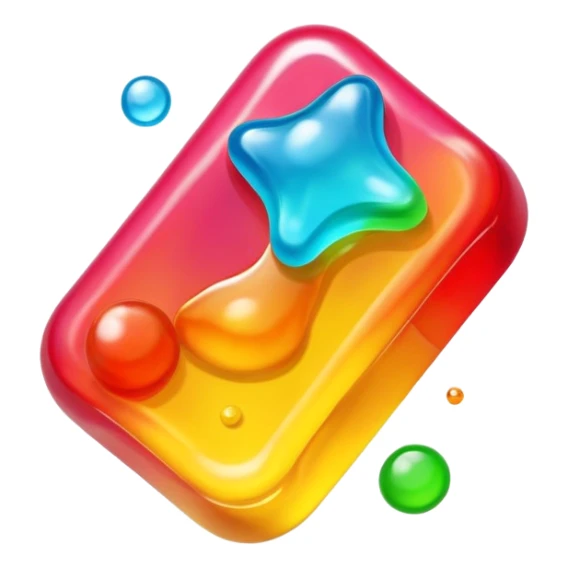 gusher gummy with visible liquid center bright colors sticker