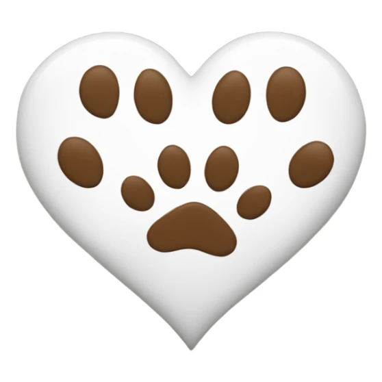 White heart with dog's paw sticker