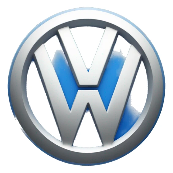 Volkswagenlogo stand on a Blue R Letter sticker