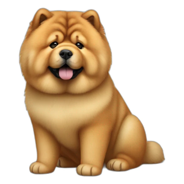 Chow chow, furry shiny dog cute, realistic, young,sitting on floor sticker