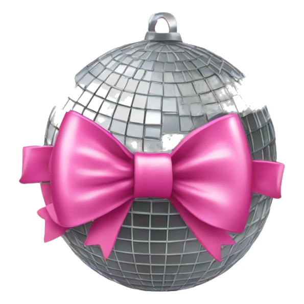 disco ball with pink bow sticker