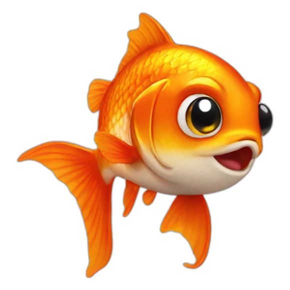 Gold fish with talt and cat ears sticker