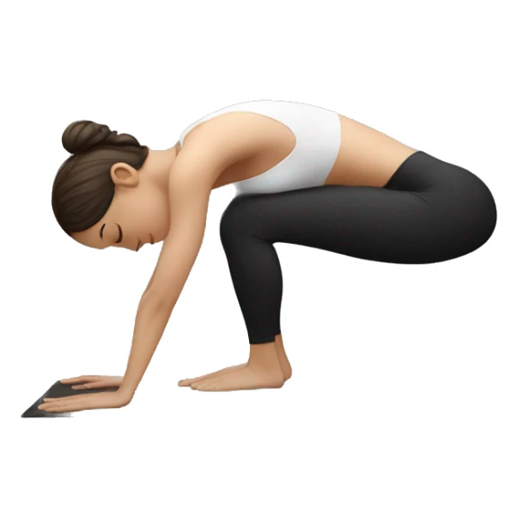 Fit women with white skin doing crow pose  sticker