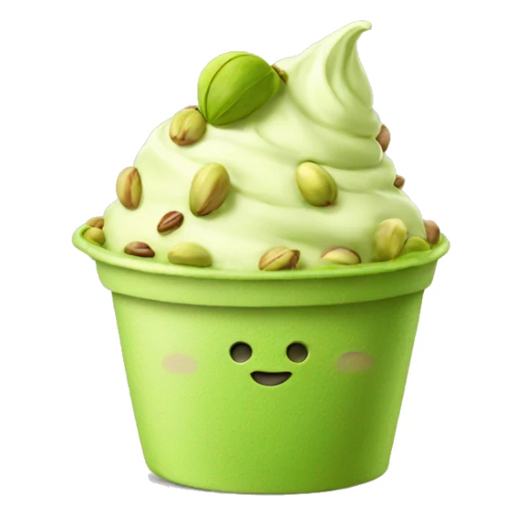 Huge pistachio ice cream with pistachio nuts sticker