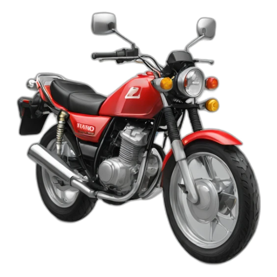 A middle ag man wheelie the motorcycle honda Red 250 cc 1985 sticker