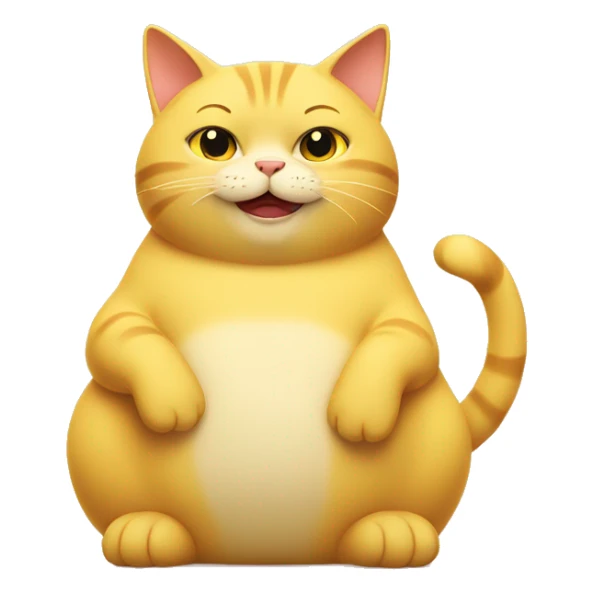 Fat yellow girl cat giving thumbs up not smiling sticker