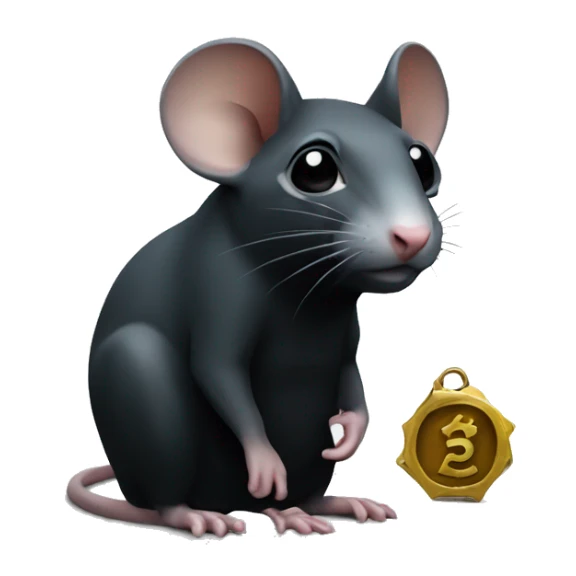 Un rat noir avec une émeraude  sticker