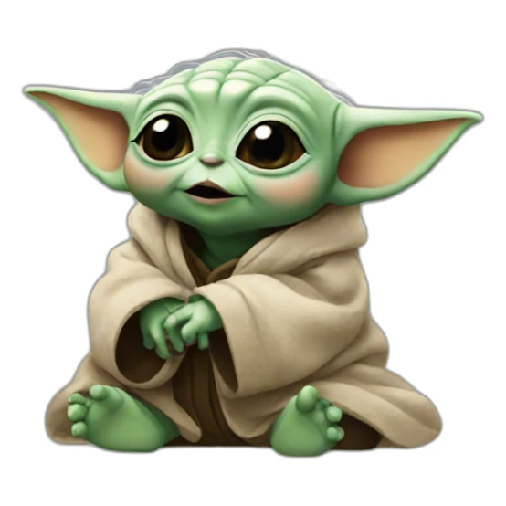Baby yoda giving a kiss sticker