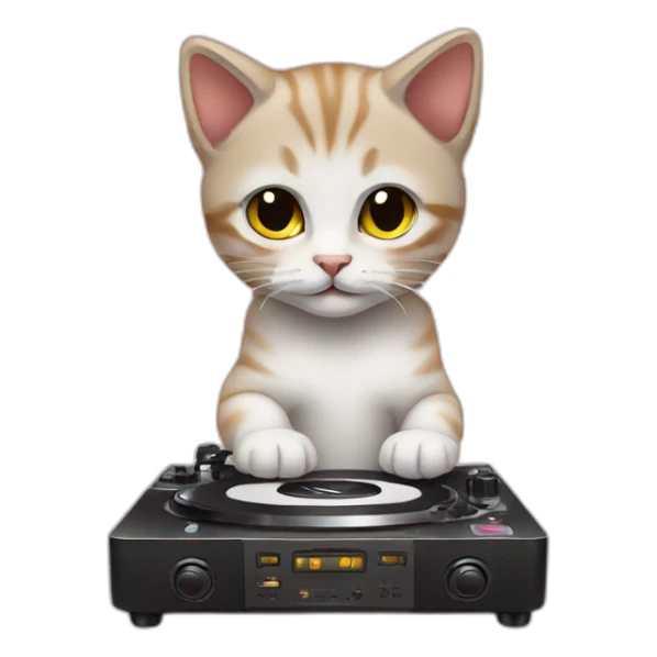 Kitten dj sticker
