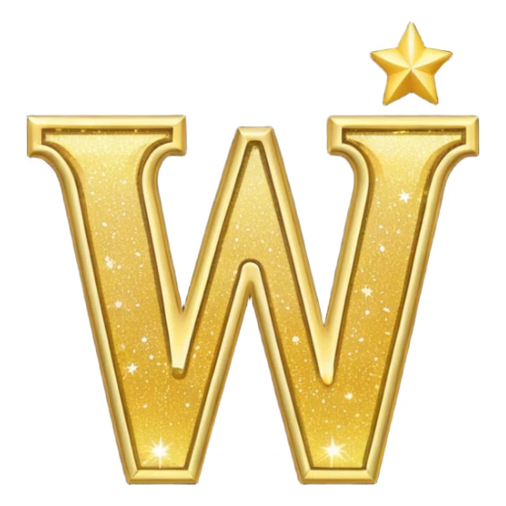 The word wonderful with glitter sticker