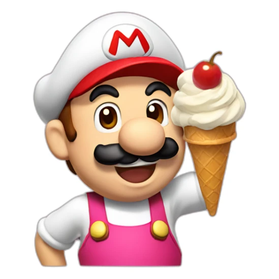 Mario with ice cream sticker
