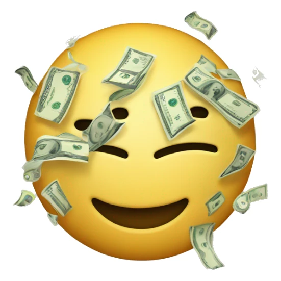 an emoji with number 10 million and also dollar and money around sticker