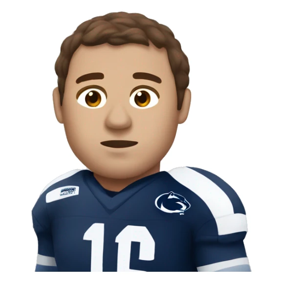 Guy with brown hair and Penn state jersey sleeping sticker