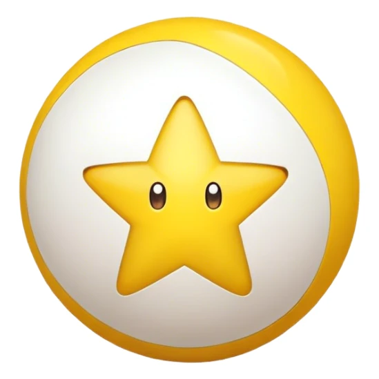 Boule jaune avec une étoile à l’intérieur  sticker