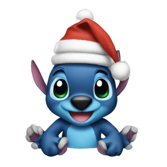 Stitch wearing Christmas hat sticker
