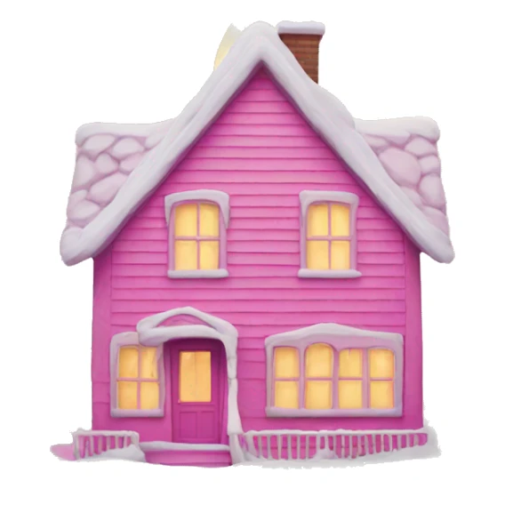 Chrismas pink house sticker