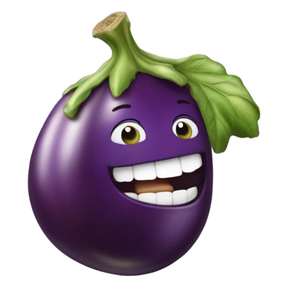 Person eating eggplant and drooling  sticker