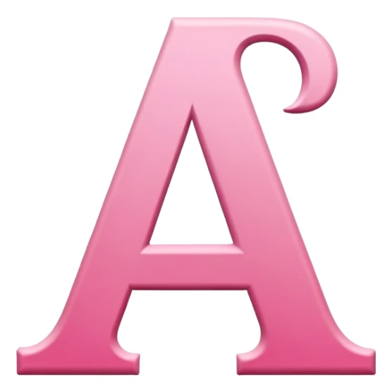 Pink, romantic, refined letter of the alphabet sticker