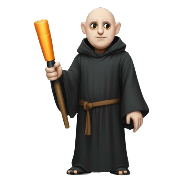 Uncle fester wearing a wizard robe and holding a screwdriver  sticker