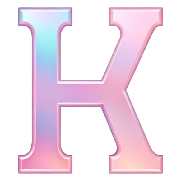 Iridescent pastel pink romantic formal elegant sophisticated cultured neat pretty Font setting icon with letter H sticker