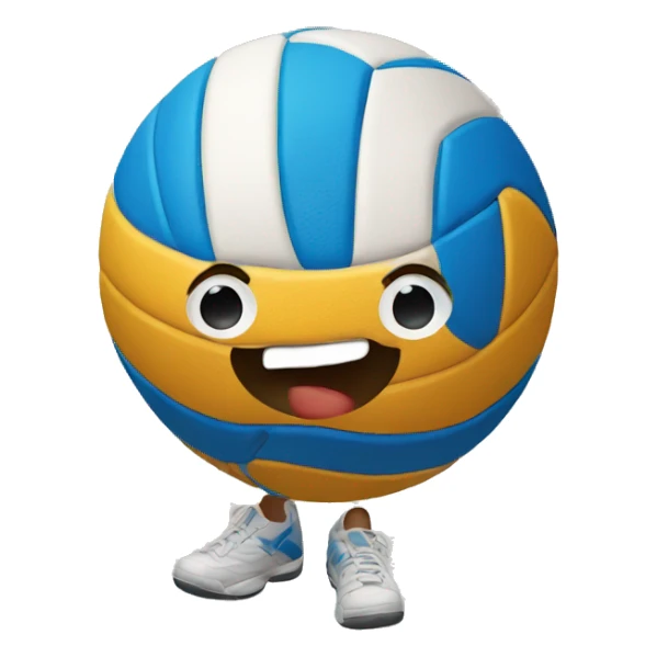 cool emoji with a volleyball sticker