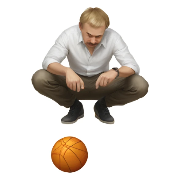 a russian man drawing a ball in the floor  sticker