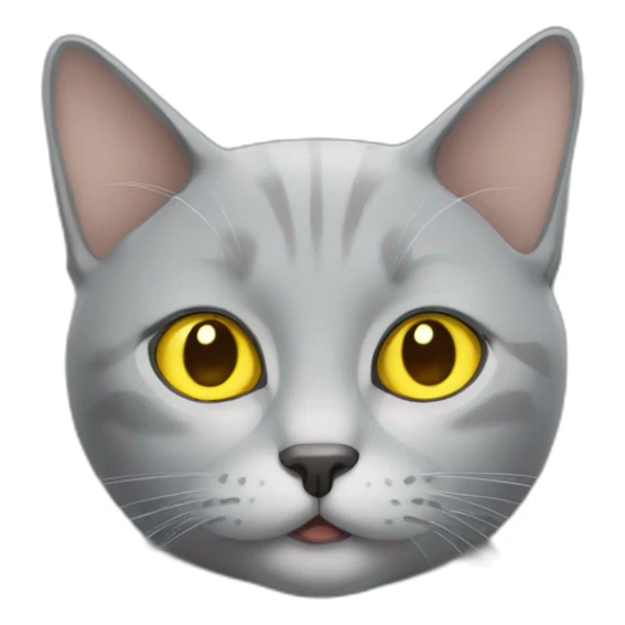 Grey cat with yellow eyes winks sticker
