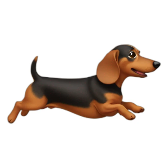 a fat little dachshund running, viewed from the side sticker