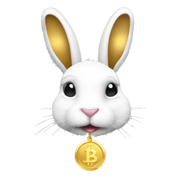 cryptocoin, gold coin, coin white rabbite sticker