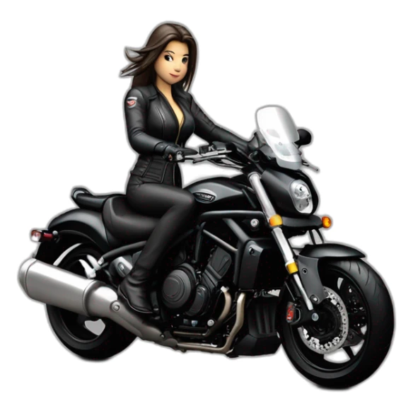 Yamaha Vmax 1700 negra mujer motera sticker