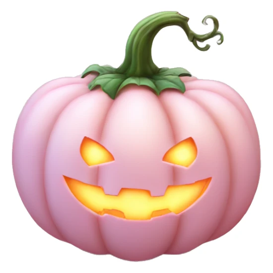 Pastel Pink Pumpkin "A pastel pink pumpkin with a glowing surface, sparkly vines, and tiny heart-shaped patterns carved into it." sticker
