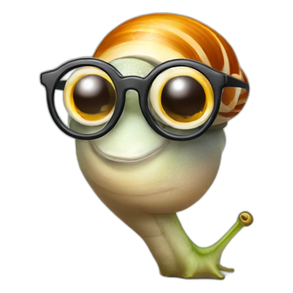 Female snail with glasses drinking a cocktail sticker