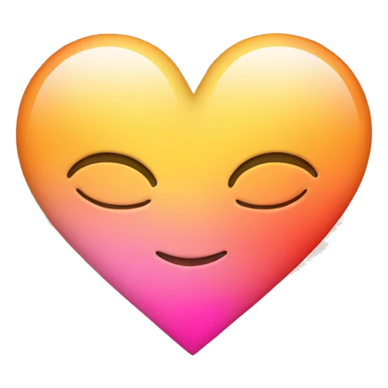 heart yellow, orange and pink gradient color  sticker