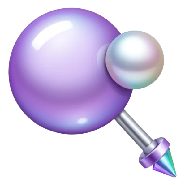 lilac push pin for office wall notes with pearl in the middle sticker