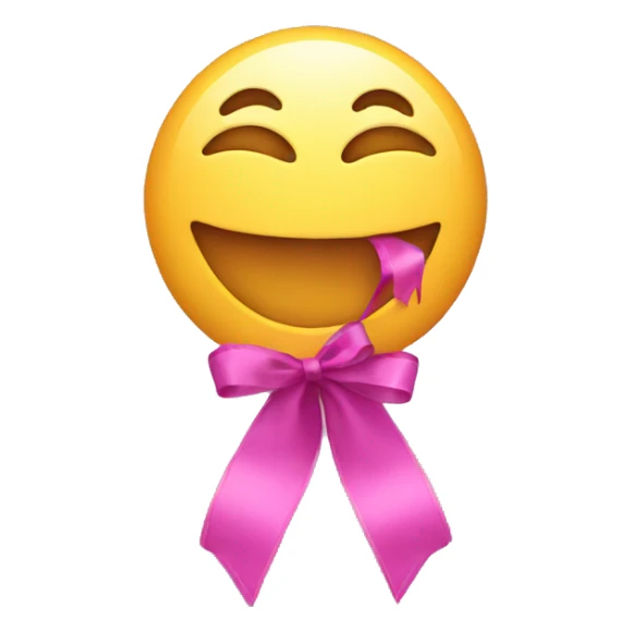 Happy emoji with ribbon  sticker
