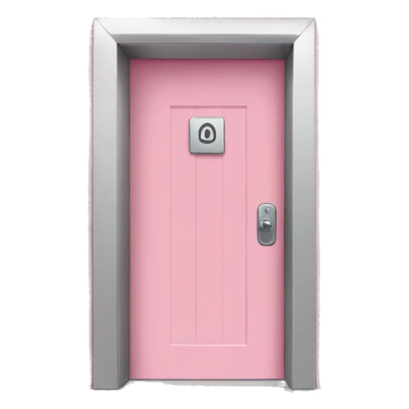 pink door to women's public restroom sticker