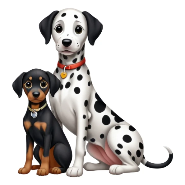 1 Dalmatian adult + 1 dobermann puppy sticker