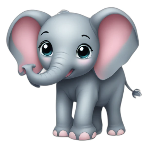 cute baby elephant with big eyes and heart sticker