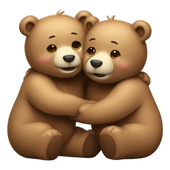 Couple of Happy bears kissing and hugging  sticker