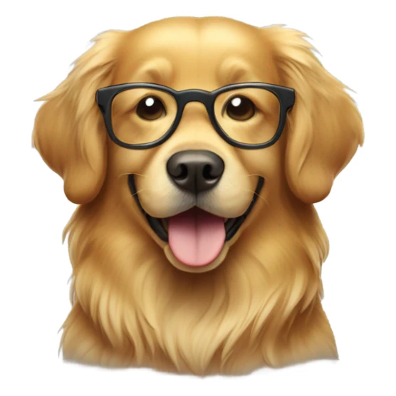 golden retriever wearing glasses  sticker