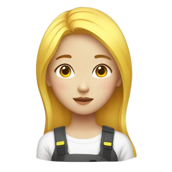 korean girl with yellow highlighted hair sticker