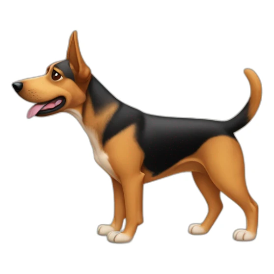 coonhound and German shepherd mix dog walking sticker