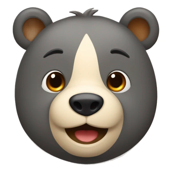 A bear with a Mandarin and he Looks happy and Sweet  sticker